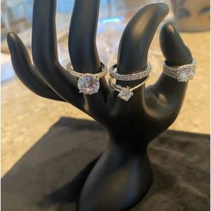 CZ sterling silver knock off wedding rings